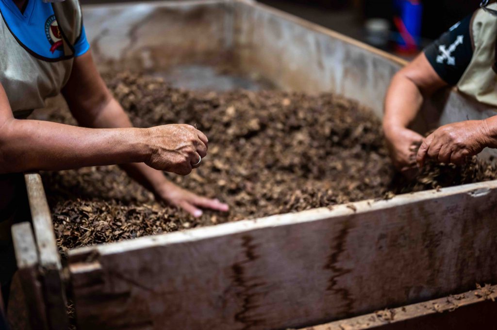 Image showing two people reviving the compost and adding nutrient